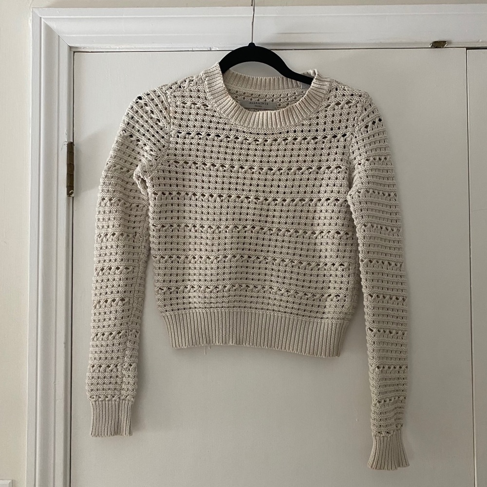 ALL SAINTS - CROPPED KNIT SWEATER